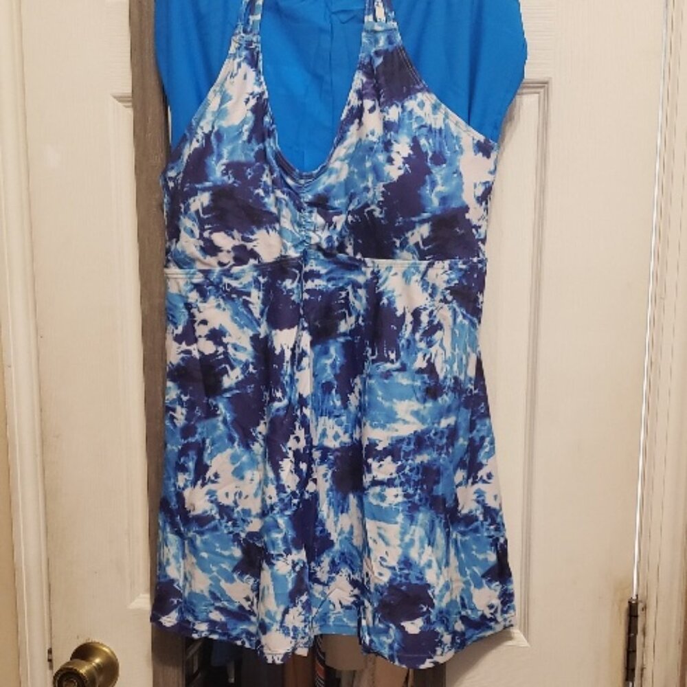 No Name Blue and White Bathing Suit Swimsuit in Size 20
